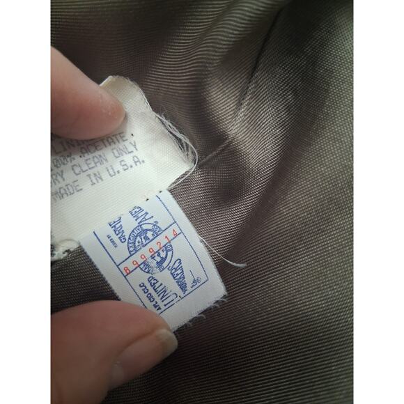 Kristen Blake 100% Wool Trench Coat Belted Sz L 12 Tan Long Winter Vtg USA Flaw - Picture 6 of 16